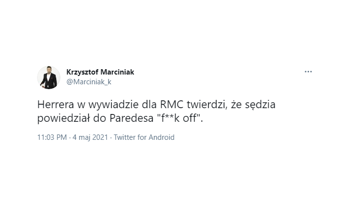 MOCNY ZARZUT Herrery w kierunku sędziego!